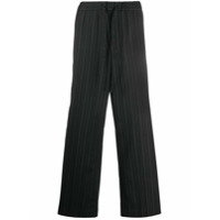 Juun.J Calça pantalona risca de giz - Preto