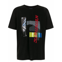 Juun.J Camiseta com estampa de algodão - Preto