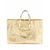 JW Anderson Bolsa tote craquelada - Dourado