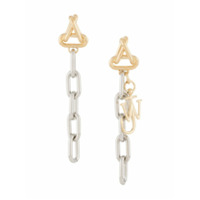 JW Anderson logo chain earrings - Dourado