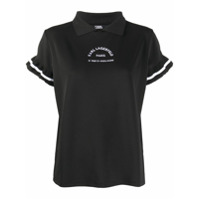 Karl Lagerfeld shiny pique polo shirt - Preto