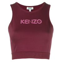 Kenzo Blusa cropped com logo - Roxo