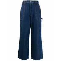 Kenzo Calça jeans com patch de logo - Azul