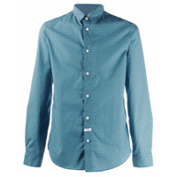 Kenzo Camisa slim Tiger Monograme - Azul