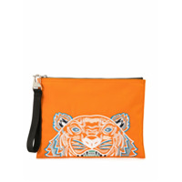 Kenzo Clutch com bordado de tigre - Laranja