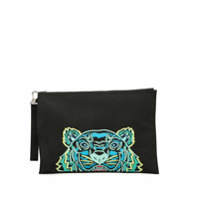 Kenzo Clutch com bordado de tigre - Preto