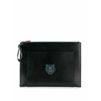 Kenzo Clutch com bordado de tigre - Preto