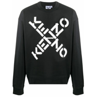 Kenzo logo print crew neck sweatshirt - Preto