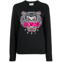 Kenzo Moletom com bordado de tigre - Preto