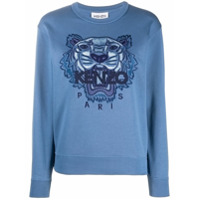 Kenzo Moletom com estampa de tigre - Azul