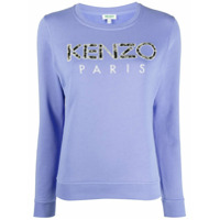 Kenzo Moletom com logo bordado - Roxo