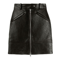 Kenzo Saia de couro com zíper - Preto