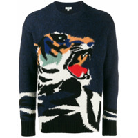Kenzo Suéter com padronagem de tigre - Azul