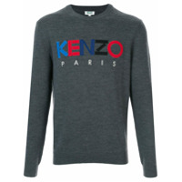 Kenzo Suéter com patch de logo - Cinza