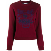 Kenzo Suéter de tricô com tigre - Vermelho