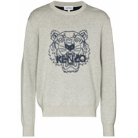 Kenzo Tiger logo-print sweatshirt - Cinza
