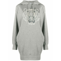 Kenzo Vestido com capuz e logo - Cinza