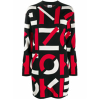 Kenzo Vestido de tricô com logo - Preto
