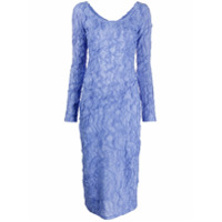 Kenzo Vestido midi com textura - Roxo