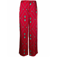 Kirin Calça pantalona com estampa - Vermelho