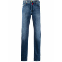 Kiton Calça jeans reta cintura média - Azul