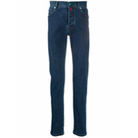 Kiton Calça jeans slim cintura média - Azul