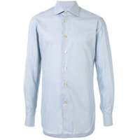 Kiton Camisa com acabamento engomado - Azul