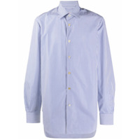 Kiton Camisa de algodão com listras - Azul