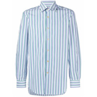 Kiton Camisa de algodão com listras - Branco