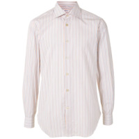 Kiton Camisa French com listras - Marrom