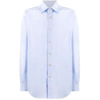 Kiton Camisa slim com botões - Azul