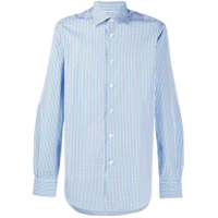 Kiton Camisa xadrez de algodão - Azul