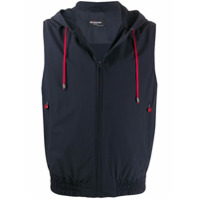 Kiton Colete com capuz e zíper - Azul