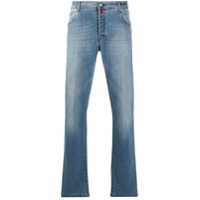 Kiton washed bootcut jeans - Azul
