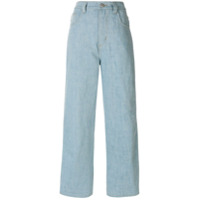 Koché stripe detail wide leg jeans - Azul