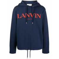 LANVIN logo print hoodie - Azul