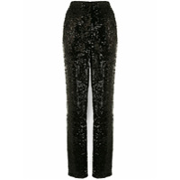 LAPOINTE Calça reta com paetês - Preto