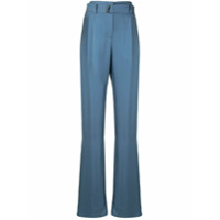LAPOINTE silky twill belted trousers - Azul