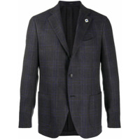 Lardini Blazer com estampa xadrez - Azul