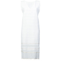 lemlem Kelali frayed V-neck dress - Branco