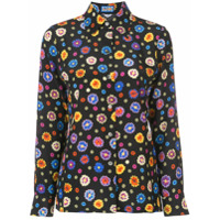 Lhd Camisa com estampa floral de seda - Preto