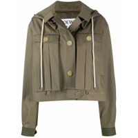 LOEWE Jaqueta militar com capuz - Verde