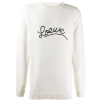 LOEWE Suéter com bordado de logo - Branco
