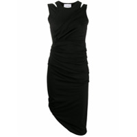 Lourdes ruched fitted evening dress - Preto