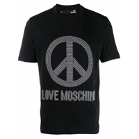 Love Moschino Camiseta 'Peace and Love' - Preto
