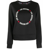 Love Moschino Moletom com logo - Preto
