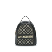 Love Moschino studded logo backpack - Preto