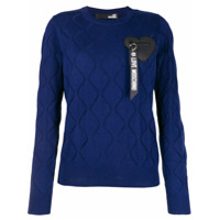 Love Moschino Suéter com logo bordado - Azul