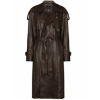 Low Classic Trench coat de couro - Marrom