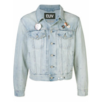 Luv Collections Jaqueta jeans reta - Azul